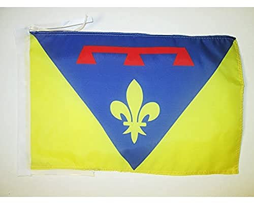 AZ FLAG - Drapeau Bouches du Rhône - 45x30 cm - Pavillon Département Français - Paca 100% Polyester Avec Deux Cordelettes - 20g