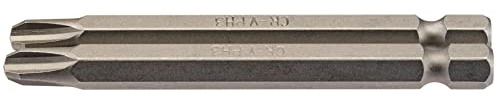 Draper 64316 No.3 1/4 Hex Cross Slot Insert Bit 75mm Long (2 Piece)