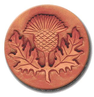 RYCRAFT 2 Round Cookie Stamp with Handle & Recipe Booklet-Scottish Thistle