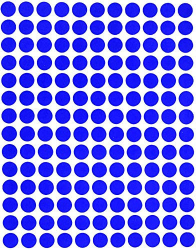 Klebepunkte Blau 10 mm runde Sticker - Größe 1 cm Aufkleber 2100 Vorteilspack von Royal Green