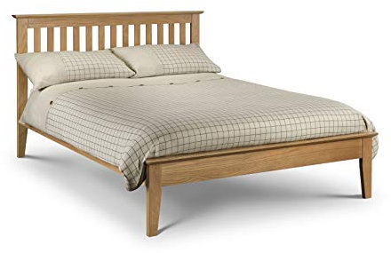 Julian Bowen Salerno Shaker Bed, Wood, Solid Oak, Double