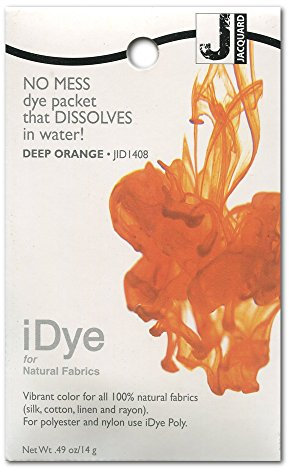 Jacquard iDye Deep Orange Stofffarbe für Textilien aus Naturfasern, 14 g No-Mess-Paket