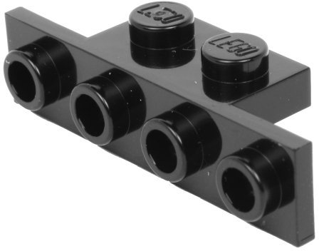 LEGO Bricks 2436 City Geodreieck, 1 x 2 Zapfen und 1 x 4 Zapfen, 25 Stück, Schwarz