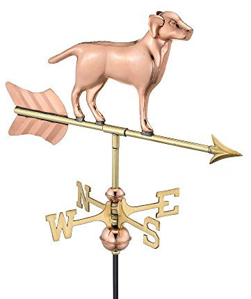 Good Directions Wetterfahne Labrador Retriever/Hundehütte inkl. Dachhalterung reines Kupfer