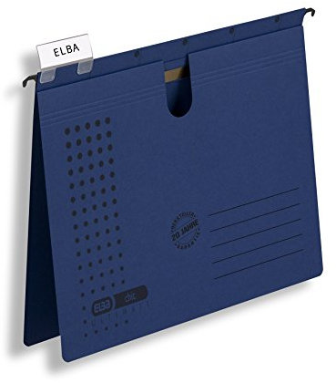 ELBA Hängehefter chic für A4, aus Karton, dunkelblau, 25er Pack