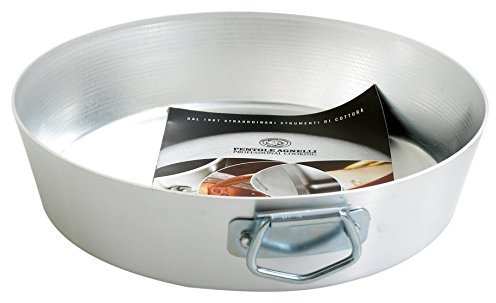 Pentole Agnelli Family Cooking Alluminio Tortiera Conica con Anello, Argento, 22 cm