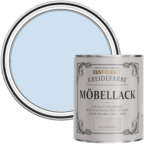 Rust-Oleum weiß Möbel- und Sockelleistenfarbe Kreidefarbe - Taubenblau 750ml