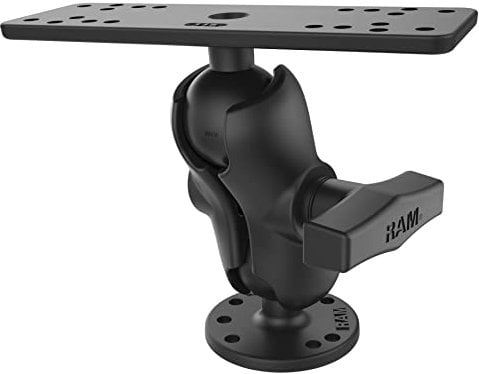 RAM Mounts (RAM-111U-B) 1.5 Diameter Ball Mount with Short Double Socket Arm, 6.25 X 2 Rectangle Base and 2.5 Round Base (Amps Hole Pattern)