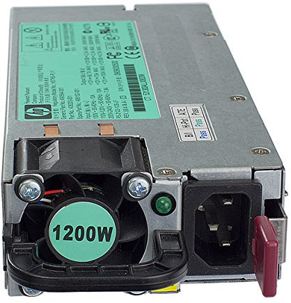 HP 578322-B21 unidad de funte de alimentación - Fuente de alimentación (1200W, 100 - 240V, 94%, Activo, Servidor, ProLiant SL300s, SL100z, SL100s, DL980, DL585, DL580, DL385, DL380, DL100h/he, DL100e series) Negro, Gris, Plata