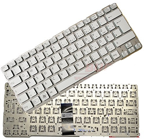 Bucom Tastatur kompatibel mit Sony Vaio SVE14 Serie SVE14A1S6RP SVE14A1X1E SVE14A1S6RP SVE14A1M6EWS in Weiß Keyboard