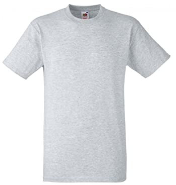 Fruit of the Loom Men's Heavy T Shirt, Heather Grey, XXL UK