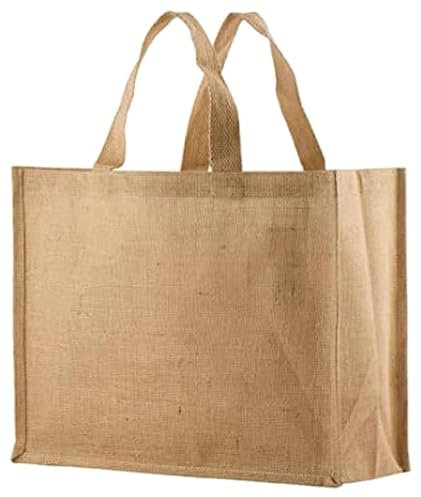 Set 3 Borse in Juta Naturale 40 x 30h x 15, con interno cerato