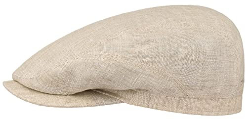 Stetson Belfast Leinen Sportmütze Herren - Made in Europe - Aus 100% Leinen - Gefüttert mit Baumwolle - Atmungsaktiv & hautsympathisch - Mit Ripsfutterband - Kappe Frühjahr/Sommer Hellbeige 58 cm