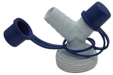 655803 Schläfer | Raccordo a Y per Tubo di Scarico Lavatrice 1 1/2 pollice filetto maschio, Connettore Doppio Attacco Scarico Lavastoviglie, Asciugatrice, Raccordo Portagomma diam 19-23.5 mm (3/4)