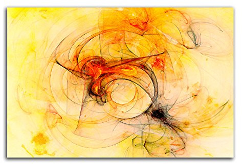 Peinture murale 119,4 x 79,8 cm 233 abstrait rouge orange jaune beige noir art impressions sur toile prête pour One Piece