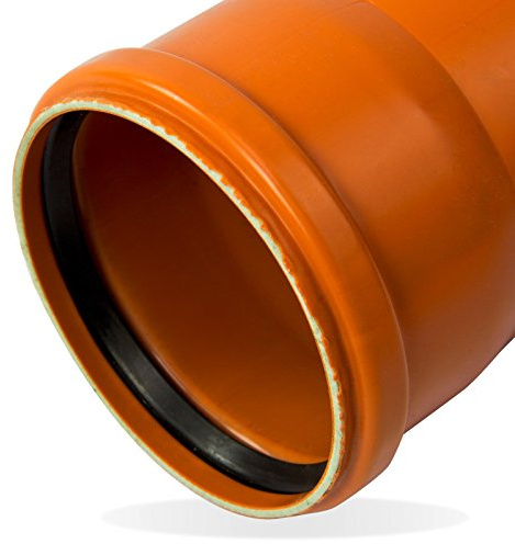 Ostendorf PVC Abwasserrohr SN 4 Coex DN/OD 125 x 1000 mm - Orangebraun, Abflussrohr, Kanalrohr - Abwasserentsorgung im Erdreich
