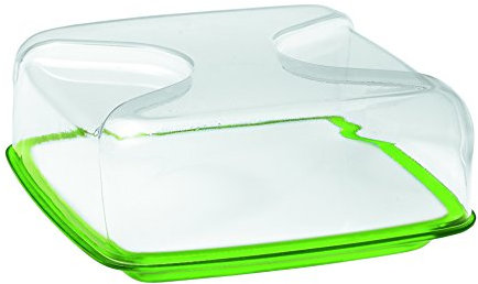 GUZZINI 27000044 Cloche à Fromage Carrée Vert Acide 11,5 x 25,5 x 25,5 cm