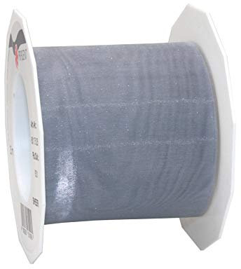 C.E. Pattberg Sheer Organzaband sterlingsilber, 25 m Geschenkband zum Einpacken von Geschenken, 72 mm Breite, Zubehör zum Dekorieren & Basteln, Dekoband für Präsente