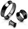 Flesh Tunnel Plug Edelstahl Ohr Piercing Ohrstecker Double Flared Hollow schwarz 12 mm