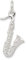 Halskette mit Anhänger aus 925er-Sterlingsilber, poliert, Saxophon-Charm-Anhänger, 25 x 13 mm breit, Schmuck für Damen, One Size, Metall Silber Sterling-Silber, Kein Edelstein