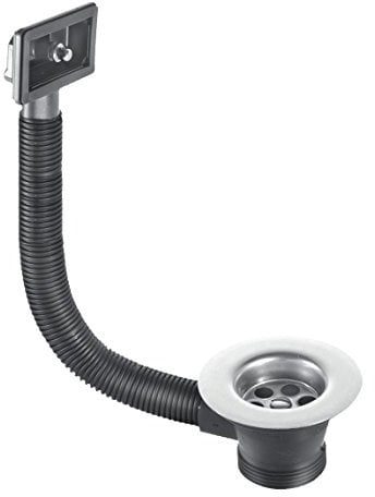 McAlpine FSW2PR Rectangular Combined Waste and Overflow Sink, Chrome and Black