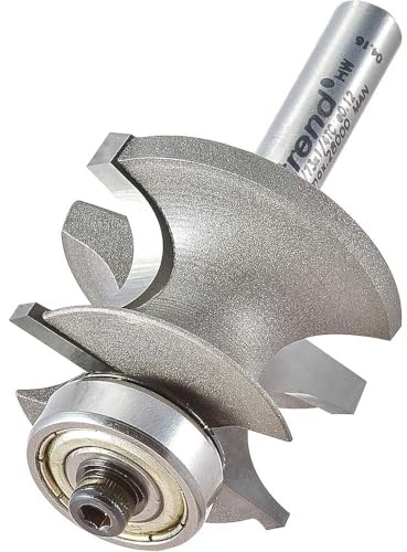 Trend Professional Bearing Guided Corner Bead Router Cutter, 1/4 Inch Shank, 31.9mm Cut Diameter, 16mm Bearing Diameter, 7mm Radius, 9/73X1/4TC