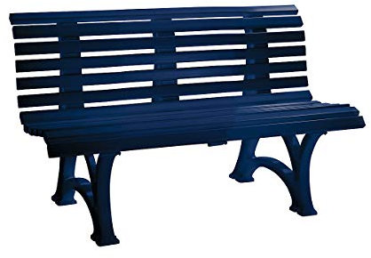 Blome Parkbank aus Kunststoff - mit 13 Leisten - Breite 1500 mm, stahlblau