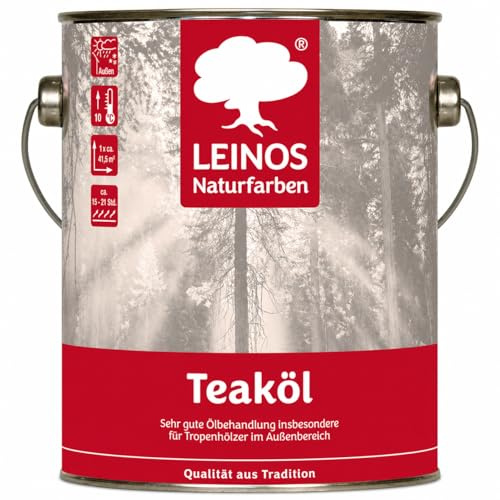Teaköl farblos für außen 2,5 L – Holzschutzöl Teak Bangkirai Tropenholz | Tiefenpflege – dringt tief ein, macht sprödes Holz geschmeidig und frischt vergraute Flächen sichtbar auf