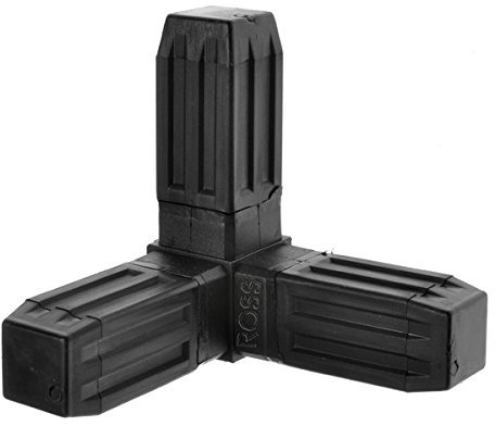 Square Tube Connectors by Ross Castors Heavy Duty for Metal Tube 3 Way (25 x 25mm)