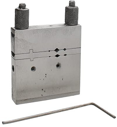 The Beadsmith Miter Cutting Vise Jig – Swiss Style, Made of Steel, 2.75” x 2” – for Filing Small Metal, Creating Flat Ends on Wire and Tubing – Form 45- & 90-Degree Angles and Bends