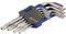 Alyco 193290 193290-Juego 9 Llaves Torx acodadas inviolables CR-V niqueladas en Soporte plástico T-10 A T-50