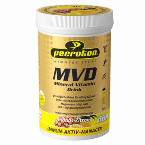 Peeroton MVD Mineral Vitamin Drink - Ananas-Zitrone, Elektrolyt Pulver mit den 5 wesentlichen Elektrolyten plus Zink, Magnesium und Vitamin C - regelmäßig einnehmen und das Immunsystem stärken, 300g