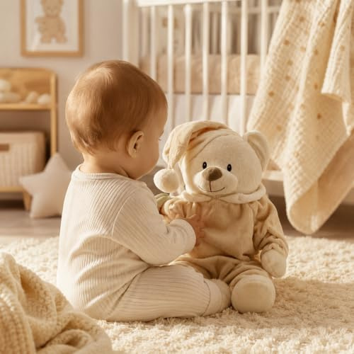 Sweety Toys 5826 Schlafbär Sleepy Kuschelbär Teddy, braun, ca. 40cm | weiches Kuscheltier zum Kuscheln für Jungen & Mädchen