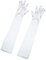 sourcing map Damen Lange Handschuhe 1920er Jahre Abend Party Vollfinger Fäustlinge Eleganter Opernhandschuh Weiß One Size