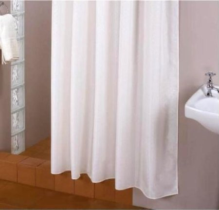 TEXTILE Rideau de douche blanc 150x220 cm extra longueur incl. qualitätsringe ! 150x220 cm ! Rideau de douche blanc dehors