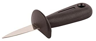 Vogue Oyster Knife, Black, Material: 18/0 Stainless Steel, Featuring a Bolster Guard, Oyster Shucking Knife, Professional & Home Use, D475