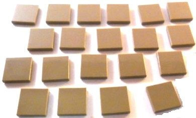 LEGO CITY - 20 Dunkelbeige Fliesen Mit 2x2 Noppen - Kacheln - Glatte Platten