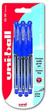 Uni-Ball Signo Gel Grip UM151 Rollerball Pen Gel Ink Blue Pack of 5