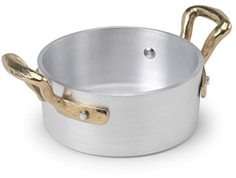 Ollas Agnelli alma10610 casseruolino bajo a servir con 2 asas, aluminio, plata