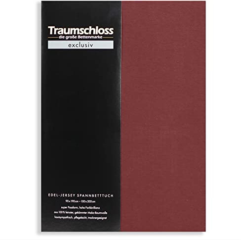 Traumschloss Spannbetttuch »Exclusiv« 100% Mako-Baumwolle | Edel-Jersey | hohe Farbbrillanz | Bordeaux | 180-200x200cm