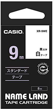 Casio EZ-Label Printer XR-9WE1 Schriftband selbsthaftend 9 mm x 8,0 m schwarz auf weiß