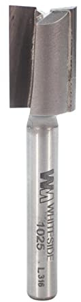 Whiteside Router Bits 1025 Straight Bit with Half Inch Router Bits, 12-Inch Cutting Diameter, 34-Inch Cutting Length