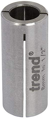 Trend Collet Reduction Sleeve, 8mm to 12.7mm, Router Shank Adaptor, Length 30mm, CLT/SLV/8127
