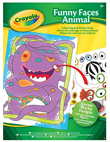 Crayola Funny Faces Colouring Book (with Stickers), Multi-Color