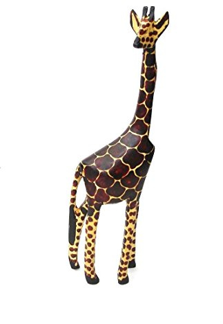 Katangi Handcrafts Dekofigur Giraffe, Holz, freihstehend, handgeschnitzt – (XXL) 2 Fuß