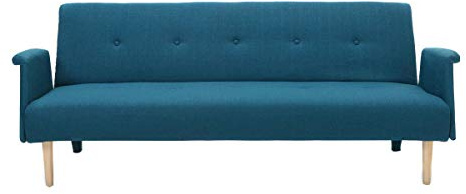 Miliboo Design-Sofa verstellbar Blau Oscar
