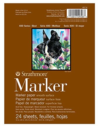 Strathmore Marker Paper Pad 6X8-50lb Smooth 24 Sheets -62497600