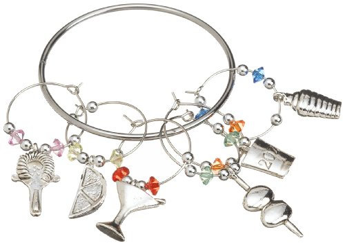 Prodyne Martini Bar Wine Glass Charms, Set of 6