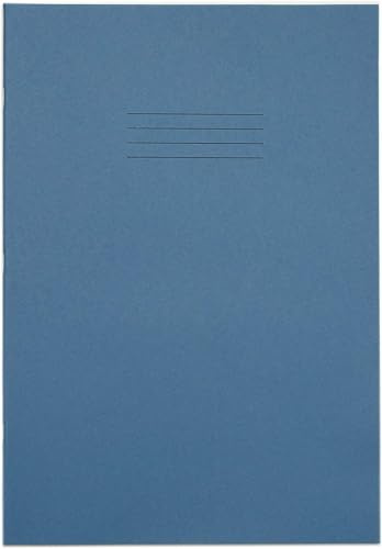 Rhino A4 Exercise Books, 32-Page/Top Half Blank & Bottom Half 13mm Lined Paper Notebook, 1-Pack, Office & School Stationery Supplies, Light Blue