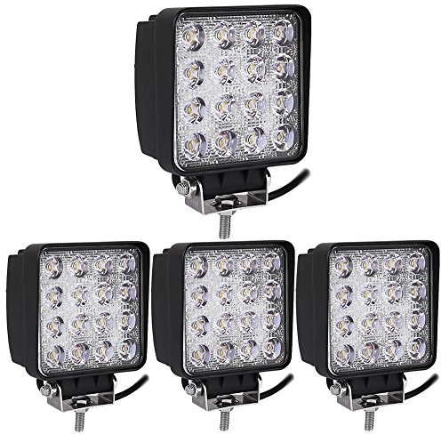 MIRACLE 48W 4.3 4560LM faro da lavoro a LED da usare come proiettore abbagliante anabbagliante fendinebbia fanalino luce anteriore e posteriore ecc per autoveicoli fuoristrada barche trattori camion veicoli industriali. Tensione continua 12V 24V illuminazione brillante … (4 pezzi)